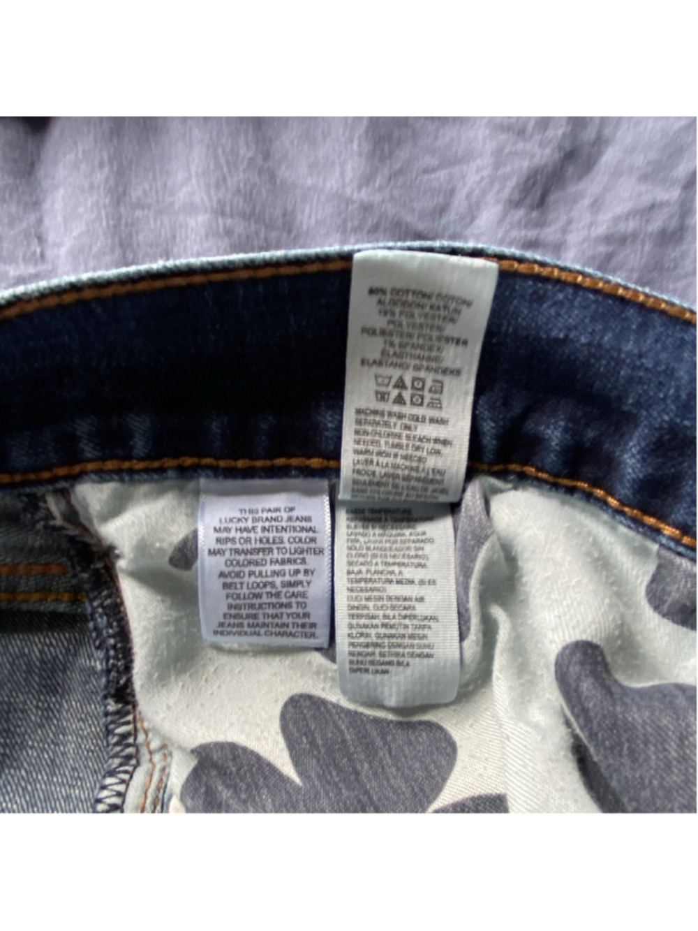 Lucky Brand Men’s Straight Athletic Fit Blue Medium Wash Stretch Denim Jeans - Picture 9 of 12